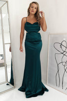 Addison Satin Gown | Emerald Green - Oh Hello Clothing