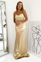 Addison Satin Gown | Gold - Oh Hello Clothing