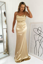 Addison Satin Gown | Gold - Oh Hello Clothing