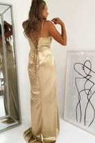 Addison Satin Gown | Gold - Oh Hello Clothing