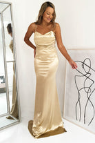 Addison Satin Gown | Gold - Oh Hello Clothing