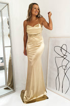 Addison Satin Gown | Gold - Oh Hello Clothing