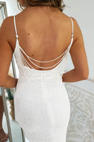 Ivanna Beaded Back Mini Dress | White - Oh Hello Clothing