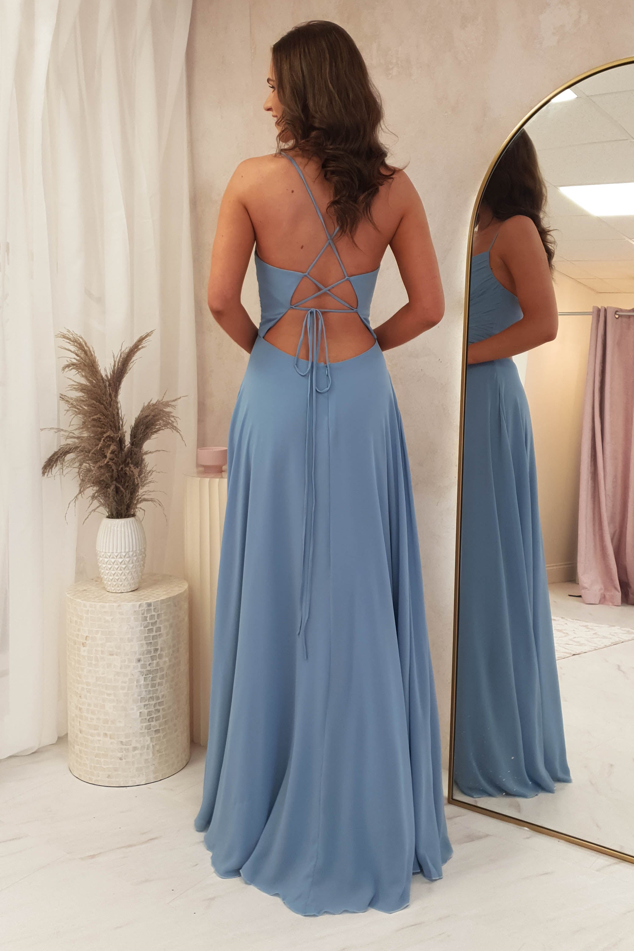 Bethy Soft Chiffon Maxi | Dusty Blue