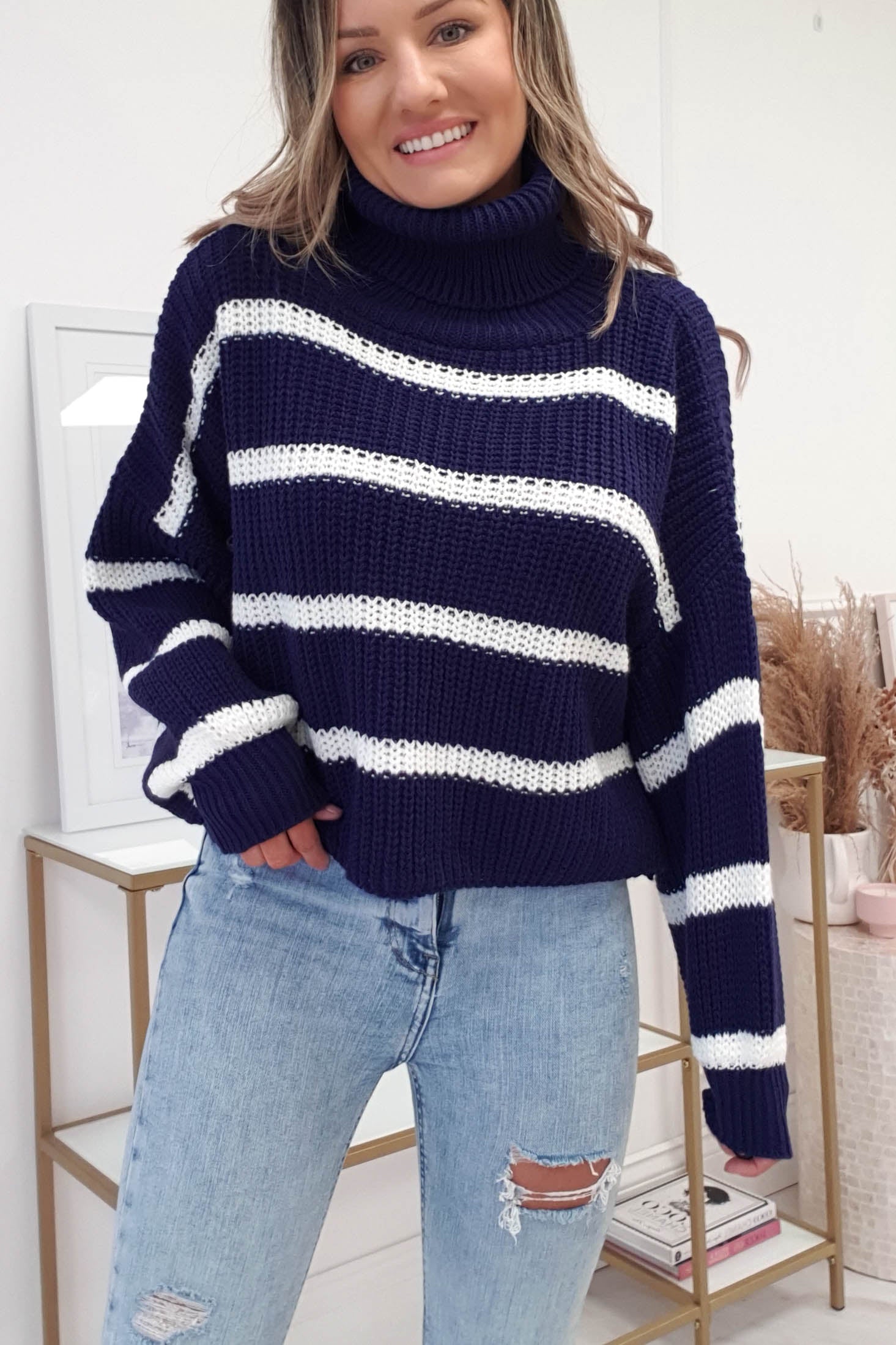 Catalina Striped Jumper | Navy - Oh Hello Clothing