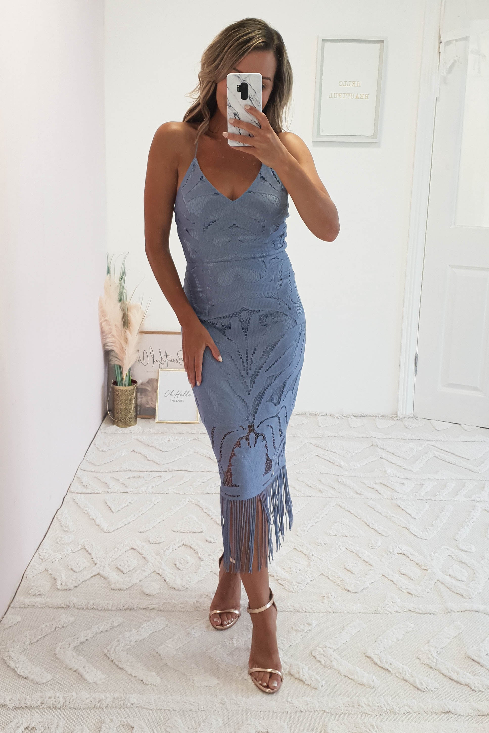 Honey Lace Detail Midi Dress | Periwinkle