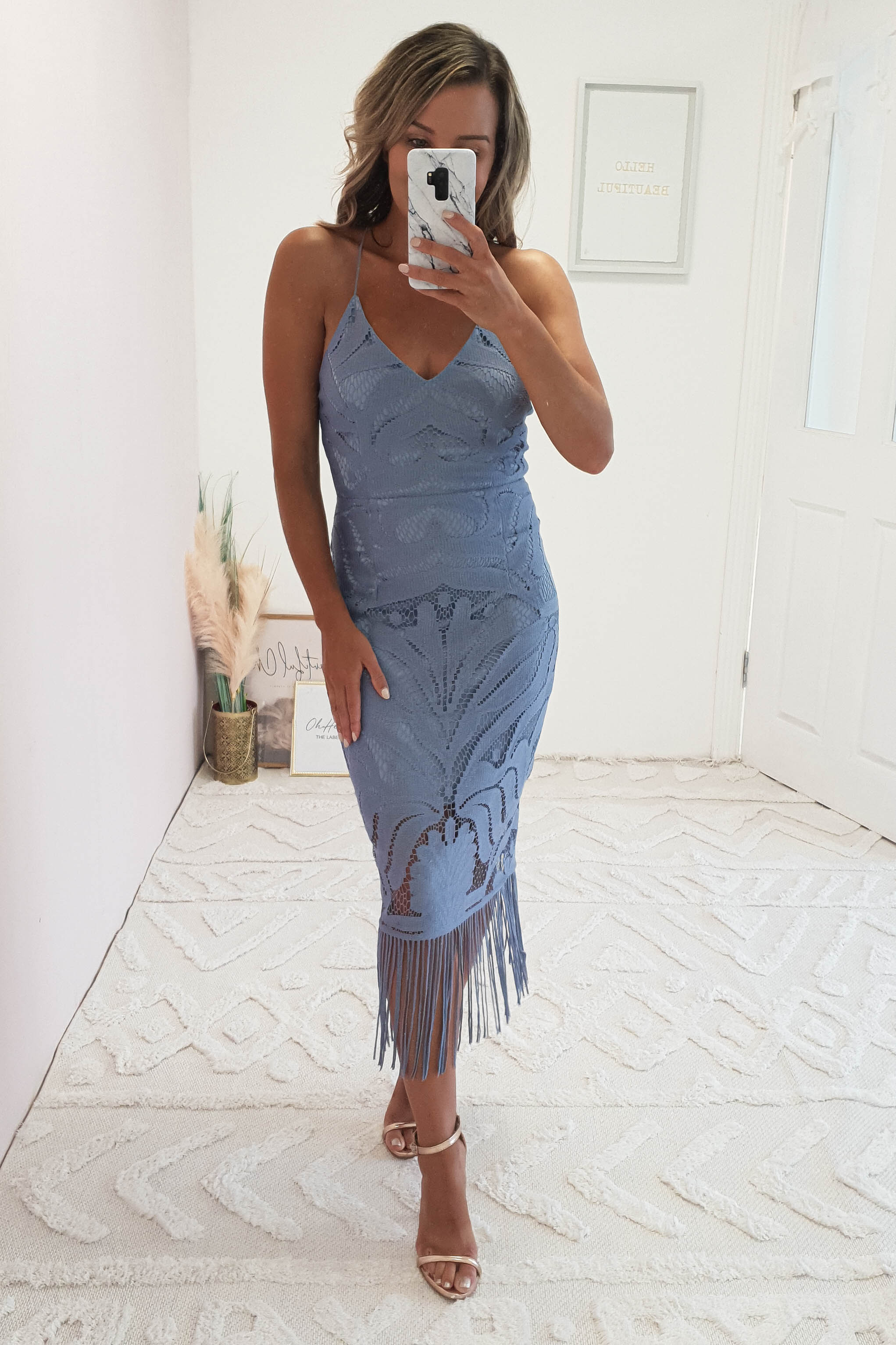 Honey Lace Detail Midi Dress | Periwinkle
