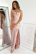 Love Silky Satin Gown | Blush - Oh Hello Clothing