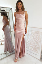Love Silky Satin Gown | Blush - Oh Hello Clothing