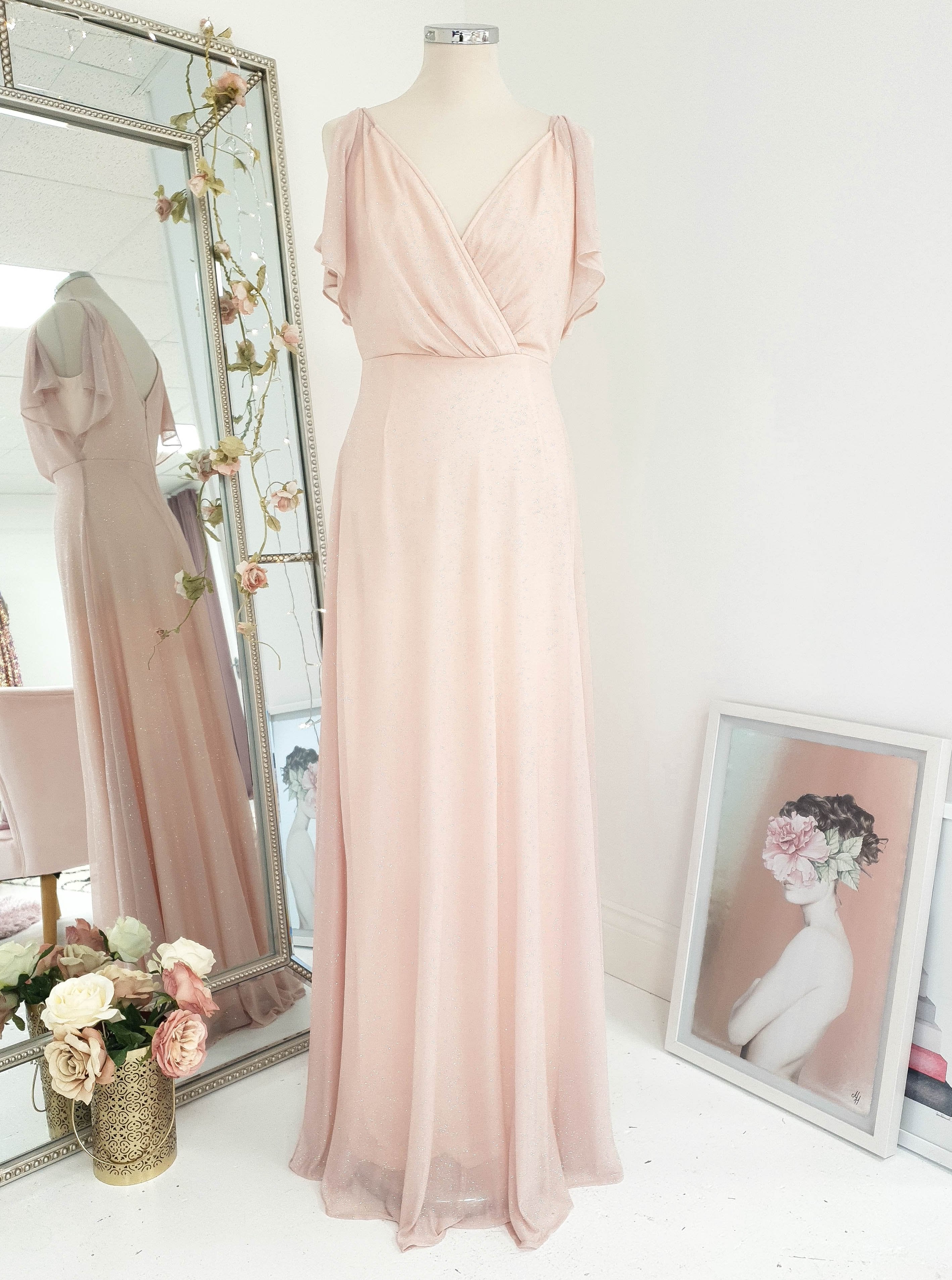 Lydia Maxikleid Pink Glitter