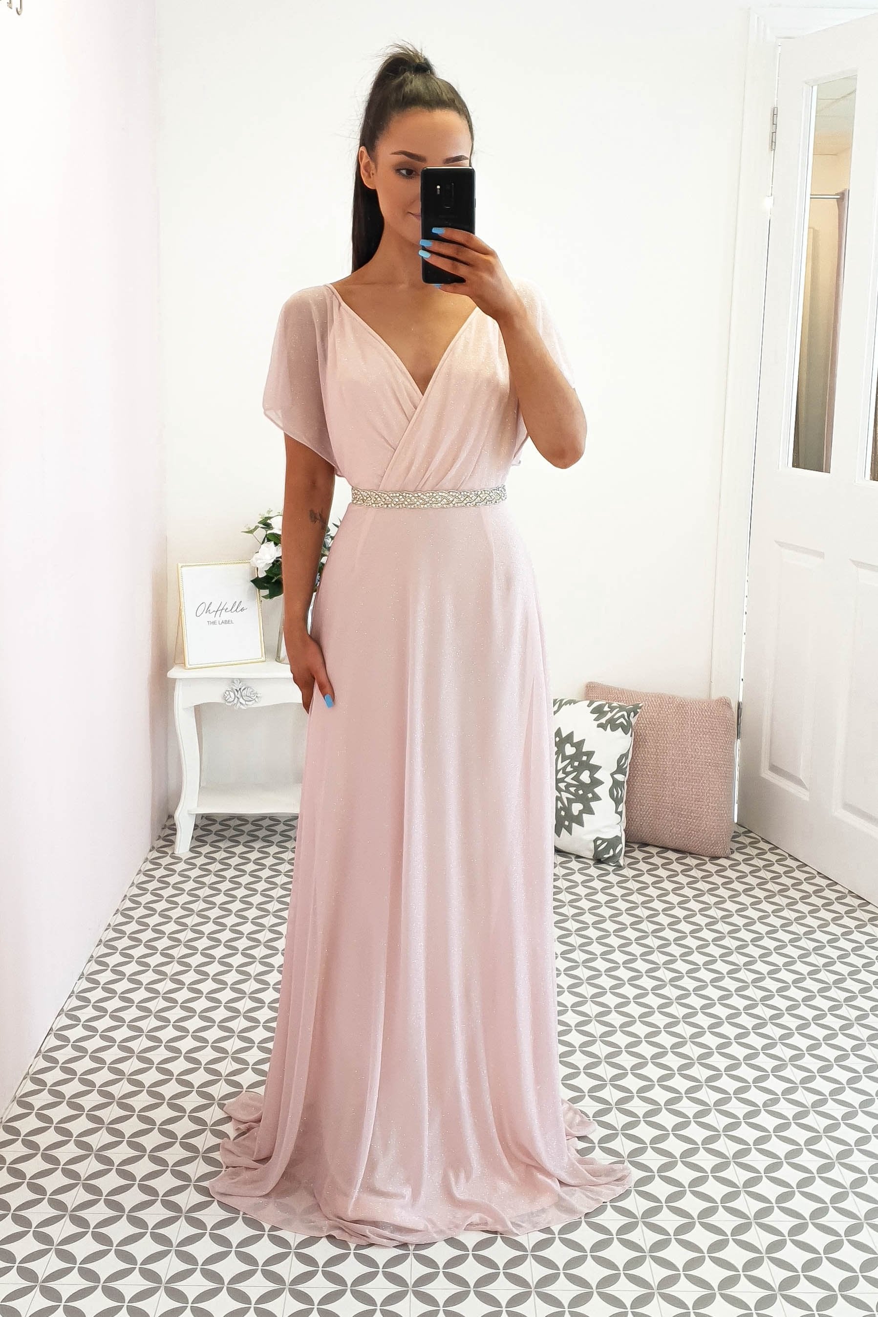 Lydia Maxikleid Pink Glitter