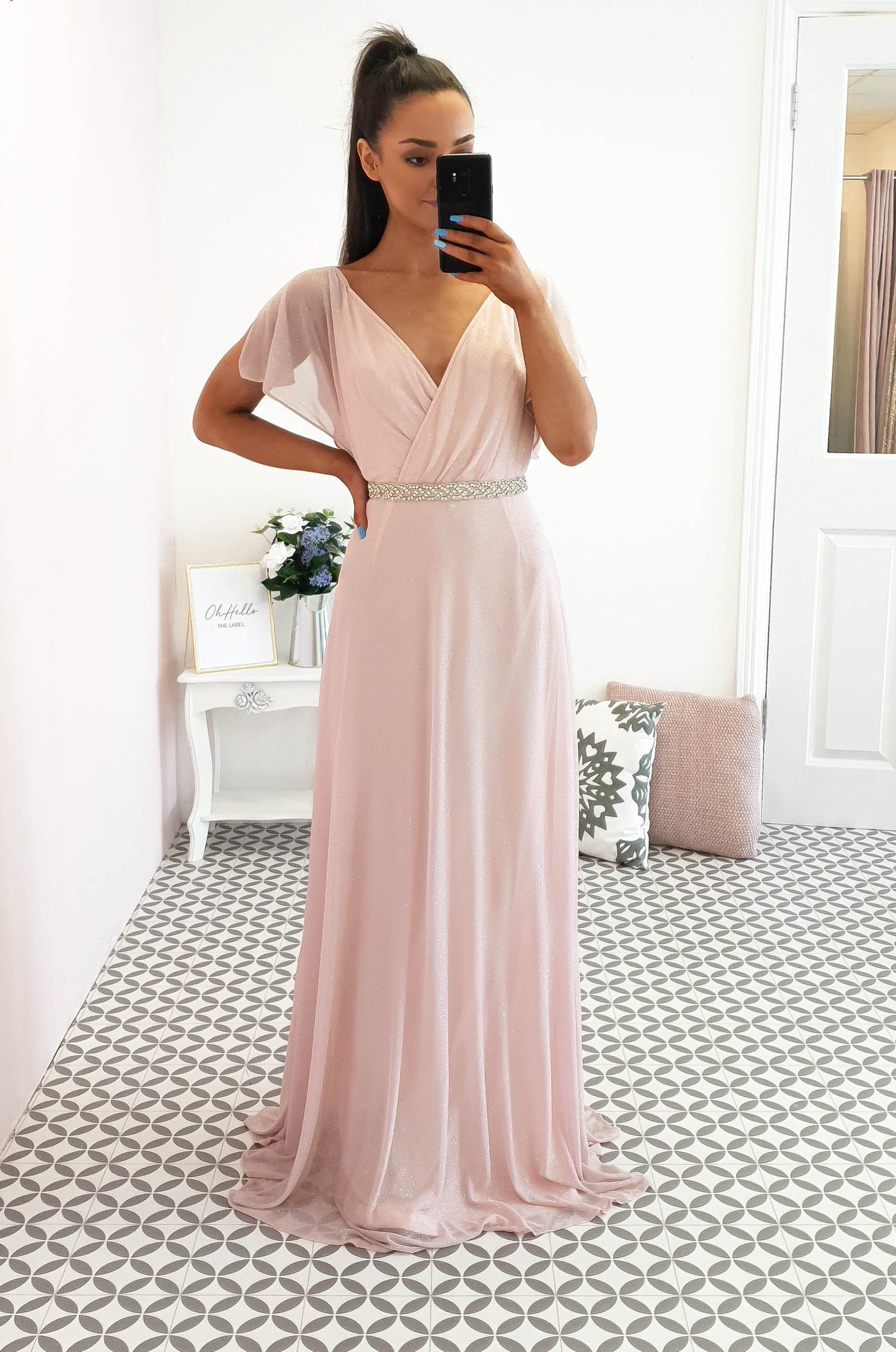 Lydia Maxikleid Pink Glitter