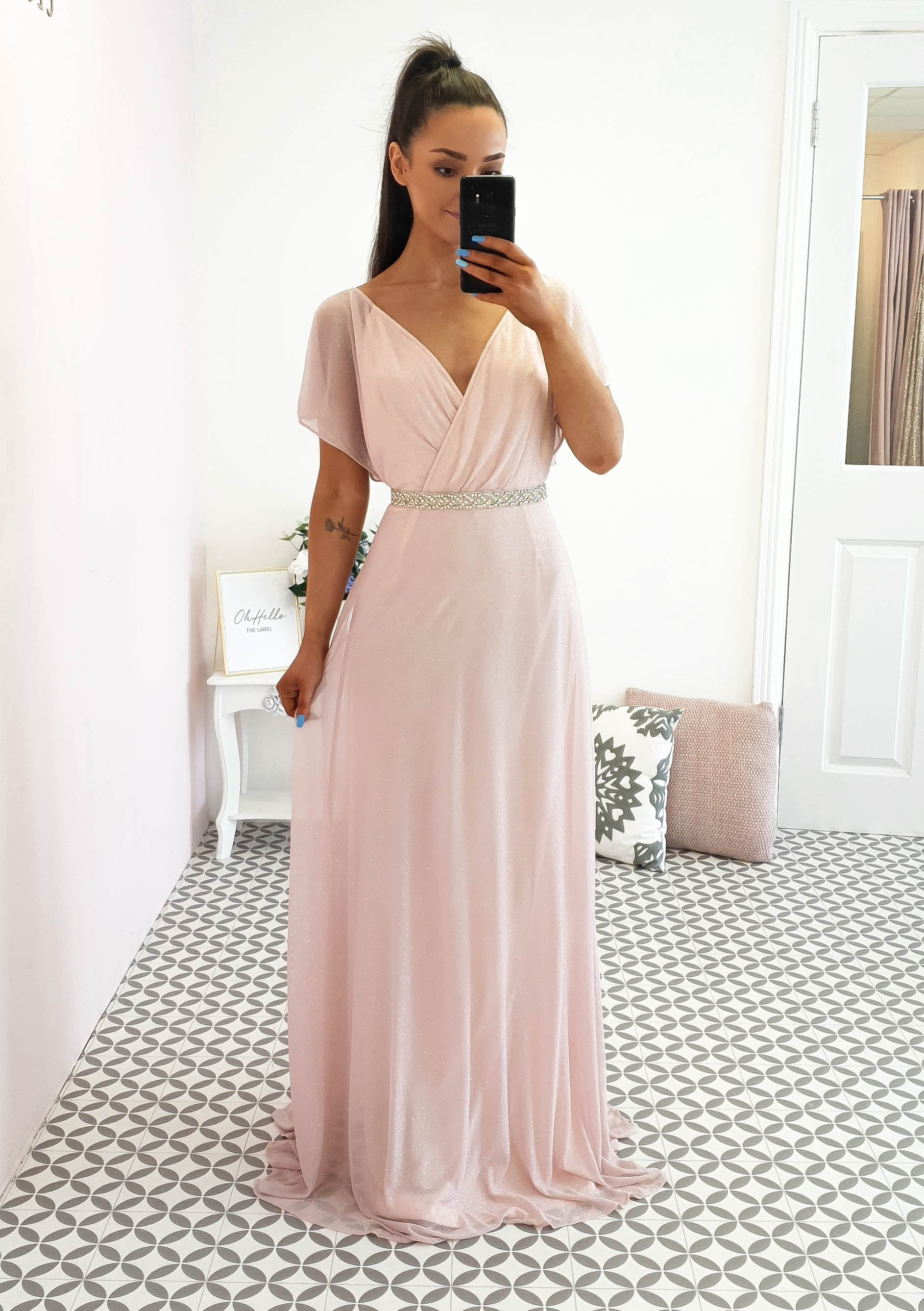 Lydia Maxikleid Pink Glitter