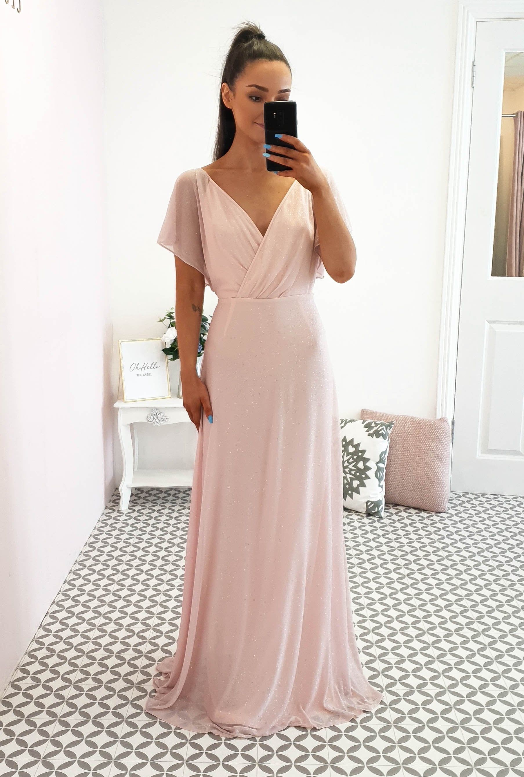 Lydia Maxikleid Pink Glitter