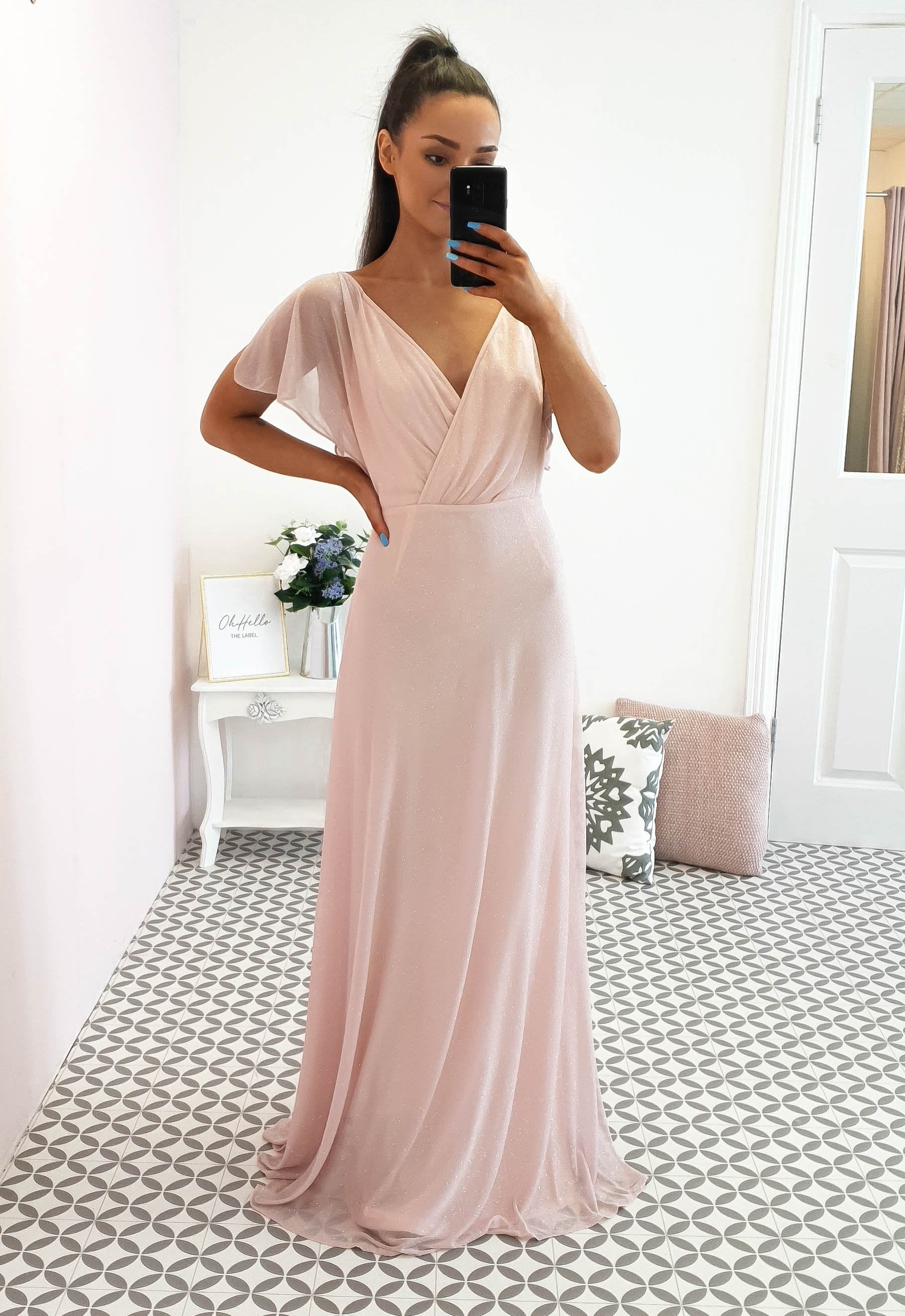 Lydia Maxikleid Pink Glitter