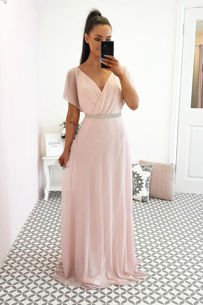 Lydia Maxi Dress Pink Glitter - Main Image