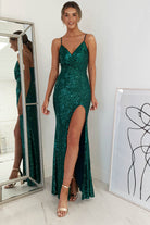 Mulan Sequin Gown | Emerald Green - Oh Hello Clothing