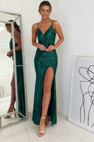 Mulan Sequin Gown | Emerald Green - Oh Hello Clothing