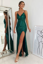Mulan Sequin Gown | Emerald Green - Oh Hello Clothing