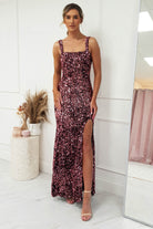 Quinn Long Sequin Gown | Pink/Black | Oh Hello Clothing | S (8)