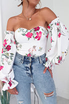 Shani Off The Shoulder Top/Bodysuit | Mixed Print - Oh Hello Clothing