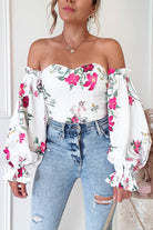 Shani Off The Shoulder Top/Bodysuit | Mixed Print - Oh Hello Clothing